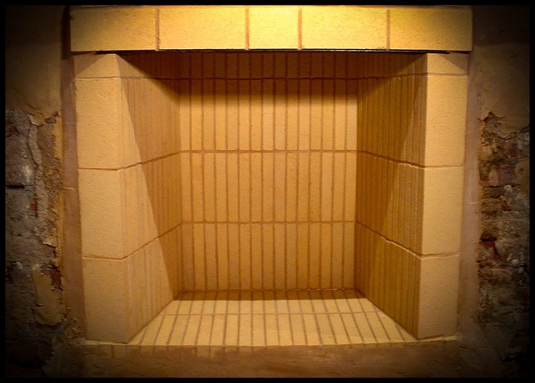 Custom Firebrick Firebox During Construction